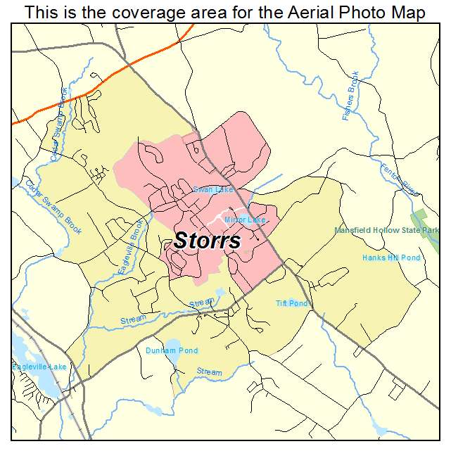 Aerial Photography Map Of Storrs Ct Connecticut