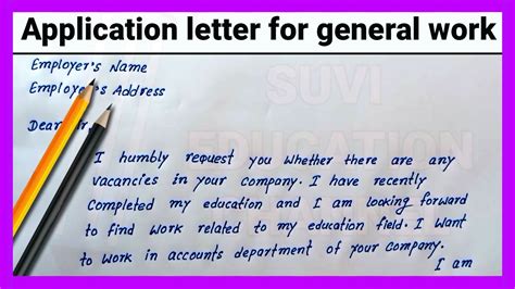 Application Letter For General Work How To Write Application To The