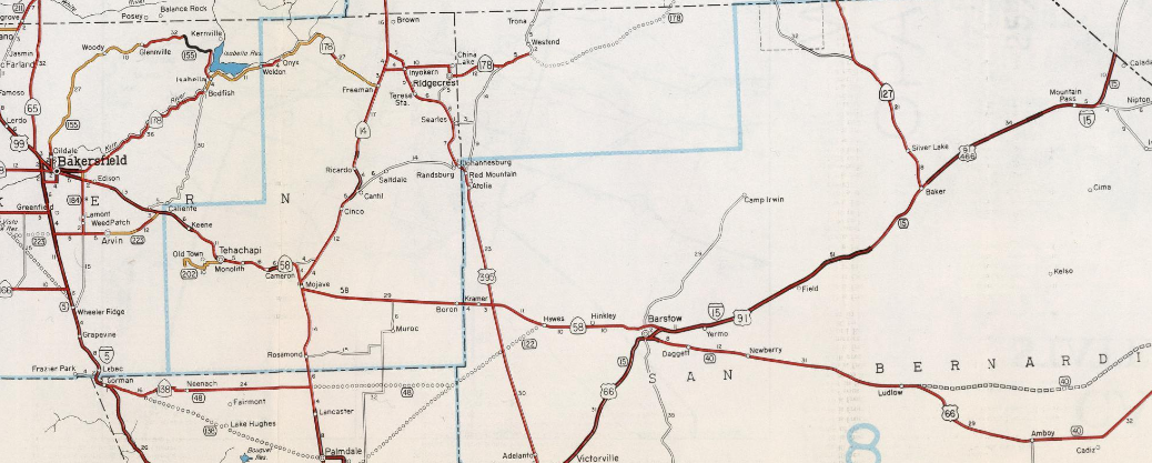 California State Route 58 From Ca 99 In Bakersfield East To Us 395 In