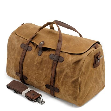 Casual Waxed Canvas Mens Large Travel Waterproof Weekender Bag Shoulder