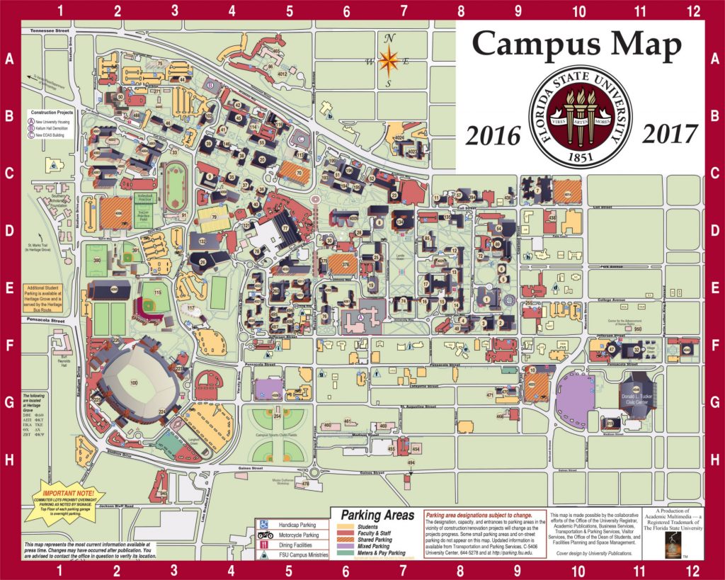 Florida State University Campus Map Maping Resources