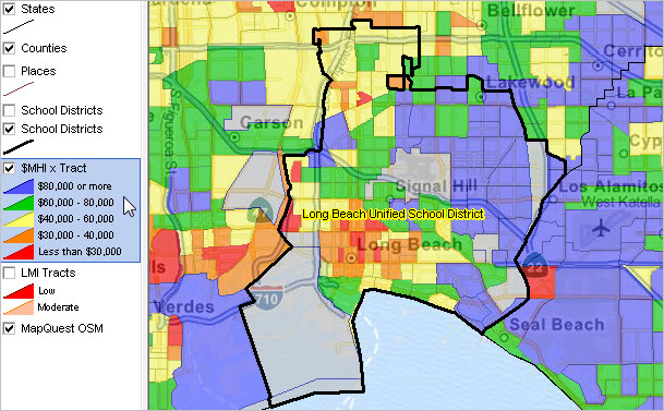 Long Beach California Ca Zip Code Map Downloads