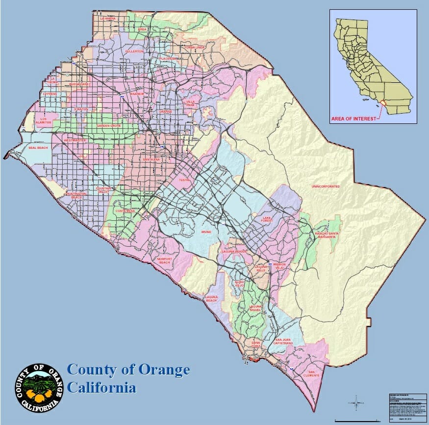 Maps Of Orange County Ca Cities And Towns Map