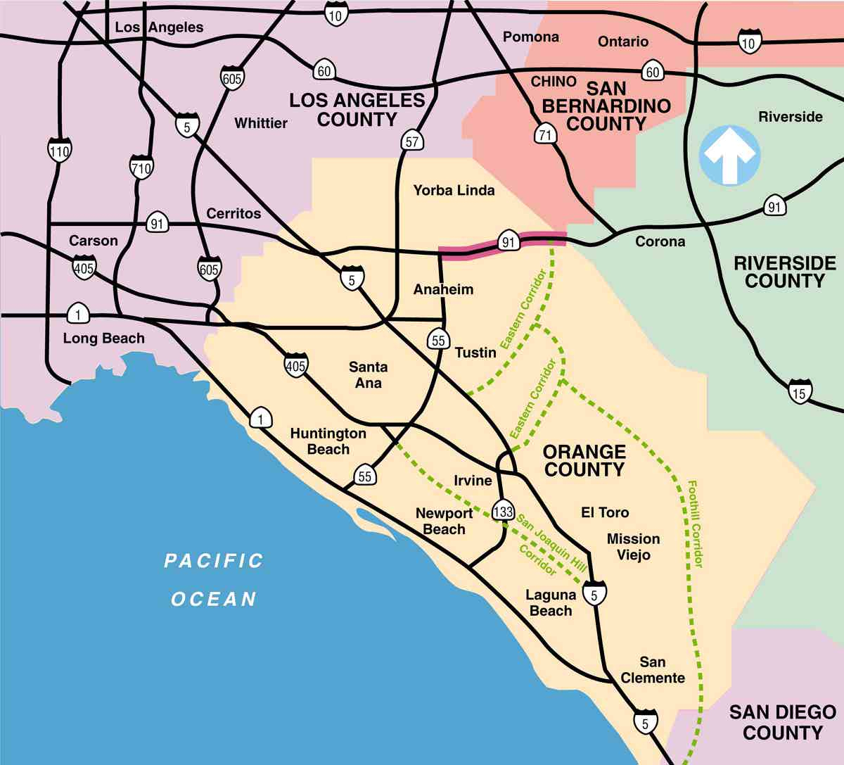 Orange County California Map