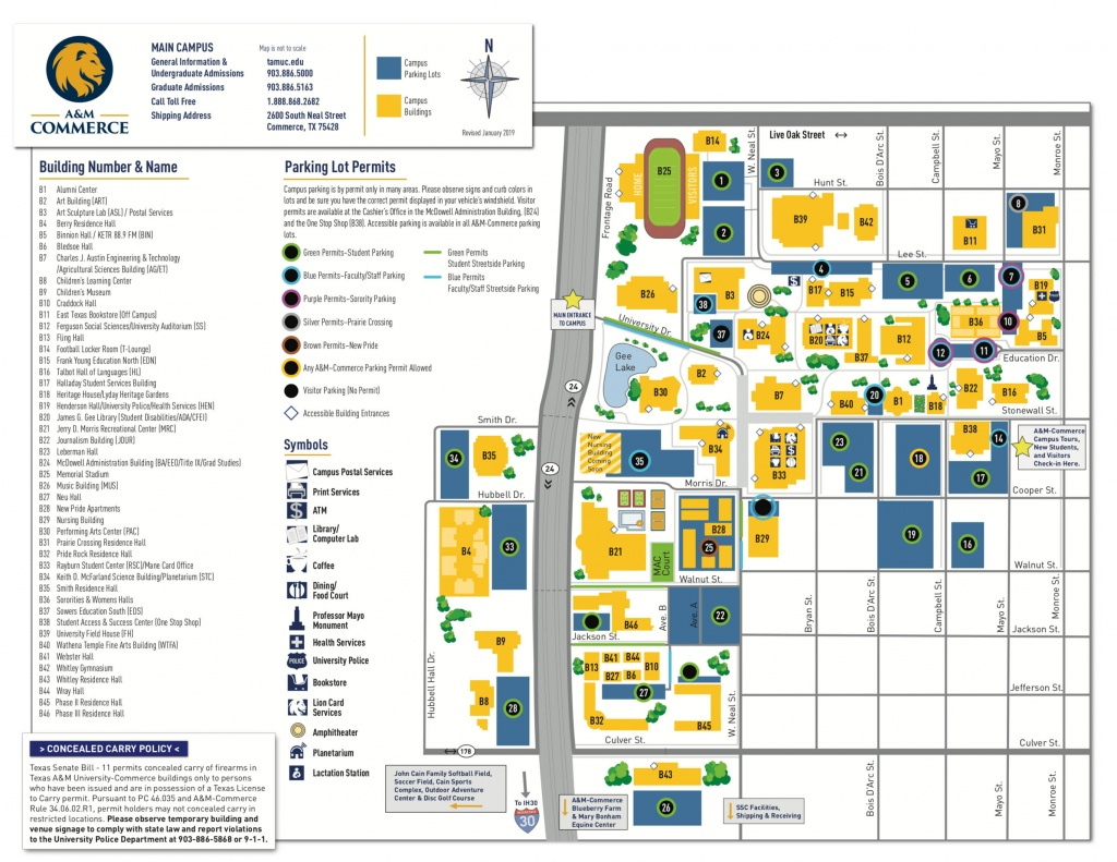 Texas A M Campus Map Printable