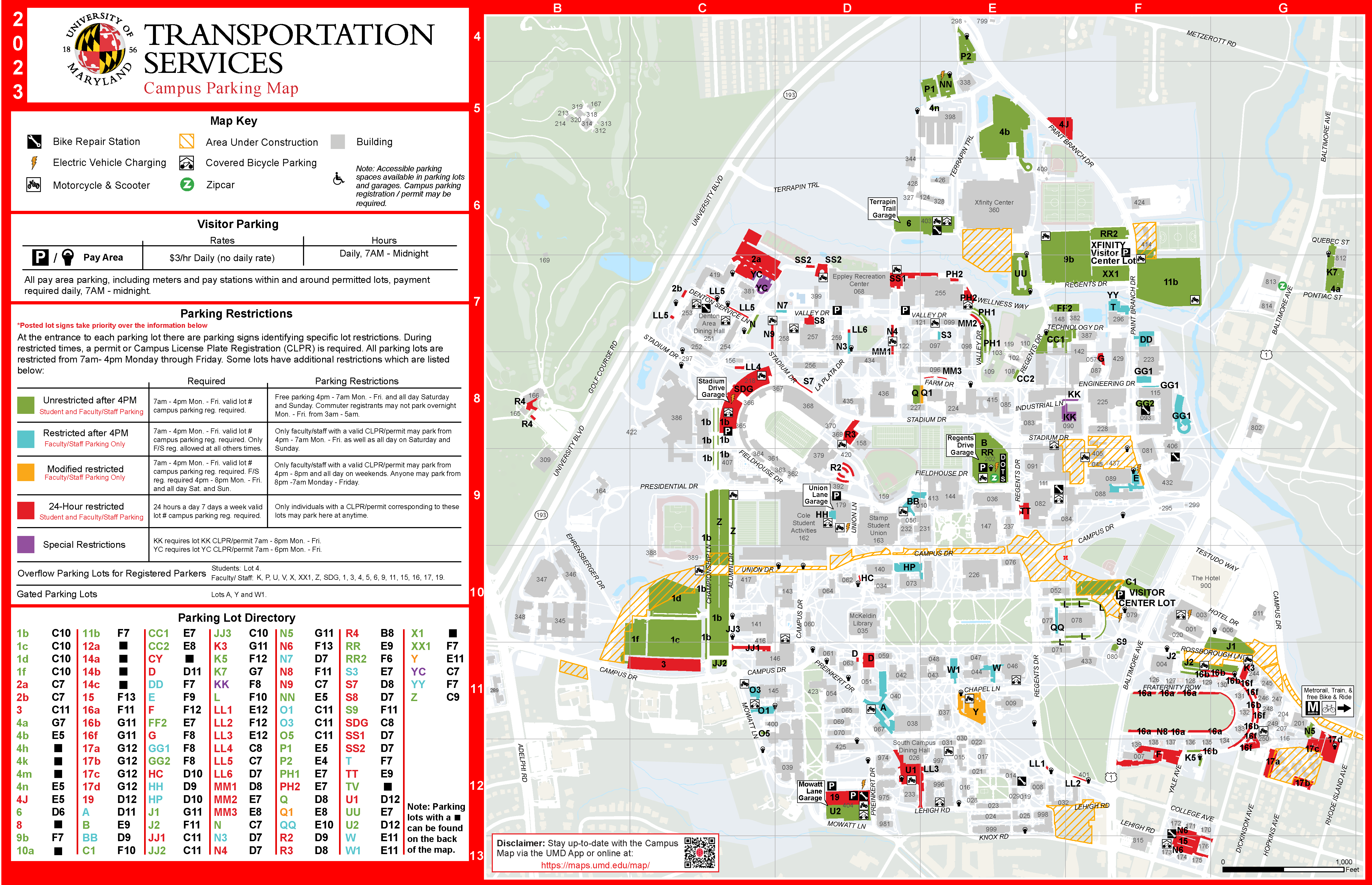 Umd Campus Map Transportation Services University Of Maryland